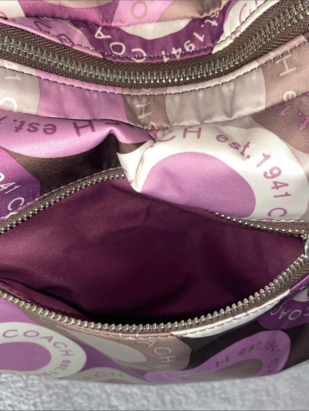 GUC Coach Poppy Op Art Glam Tote with Matching Coin Pouch - Picture 7 of 10